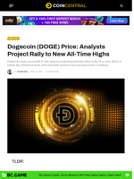 Dogecoin (DOGE) Price: Analysts Project Rally to New All-Time Highs - CoinCentral