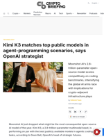 Kimi K3 matches top public models in agent-programming scenarios, says OpenAI strategist