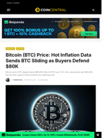 Bitcoin (BTC) Price: Hot Inflation Data Sends BTC Sliding as Buyers Defend $80K - CoinCentral