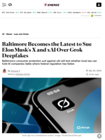 Baltimore Becomes the Latest to Sue Elon Musk's X and xAI Over Grok Deepfakes - Decrypt
