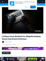 Coinbase Faces Backlash For Delaying Data Breach Disclosure
