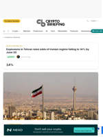 Explosions in Tehran raise odds of Iranian regime falling to 14% by June 30