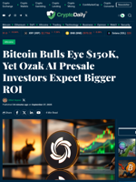 Bitcoin Bulls Eye $150K, Yet Ozak AI Presale Investors Expect Bigger ROI - Crypto Daily