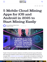 5 Mobile Cloud Mining Apps for iOS and Android in 2025 to Start Mining Easily