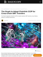 The Graph to Adopt Chainlink CCIP for Cross-Chain GRT Transfers - DailyCoin