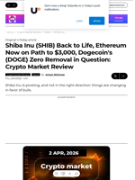 Shiba Inu (SHIB) Back to Life, Ethereum Now on Path to $3,000, Dogecoin's (DOGE) Zero Removal in Question: Crypto Market Review - U.Today