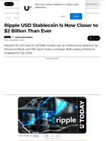 Ripple USD Stablecoin Is Now Closer to $2 Billion Than Ever - U.Today