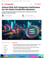 Solana DEX PnP Integrates DeFiLlama for On-Chain Prediction Markets - Coinspeaker