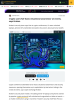 Kraken warns ‘be careful who you trust’ at crypto events