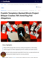 Franklin Templeton-Backed Bitcoin Project Bitlayer Crashes 78% Amid Rug Pull Allegations