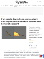 Iran shoots down drone over southern Iran as geopolitical tensions simmer near key oil chokepoint