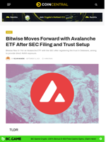 Bitwise Moves Forward with Avalanche ETF After SEC Filing