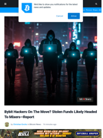 Bybit Hackers On The Move? Stolen Funds Likely Headed To Mixers—Report