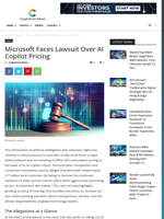 Microsoft Faces Lawsuit Over AI Copilot Pricing - CryptoCoin.News