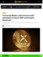 Thumzup Media Joins Forces with Coinbase to Grow XRP and Crypto Reserves - CoinCentral