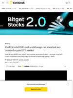 VanEck bets BNB’s real-world usage can stand out in a crowded crypto ETF market