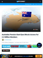 Australian Pension Giant Eyes Bitcoin Access For 2.2 Million Members