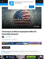 US Emerges As Bitcoin Superpower With 40% Ownership: Research