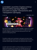 Leverabet Launches Cryptocurrency-Based Online Gaming Platform Focused on Digital Transactions and Transparent Gameplay | Visionary Financial