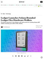 Ledger Launches Solana Branded Ledger Flex Hardware Wallets - Decrypt