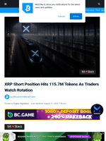 XRP Short Position Hits 115.7M Tokens As Traders Watch Rotation