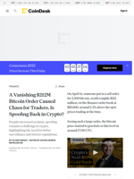A Vanishing $212M Bitcoin Order Caused Chaos for Traders. Is Spoofing Back?