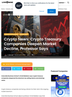 Crypto News: Crypto Treasury Companies Deepen Market Decline, Professor Says | Live Bitcoin News