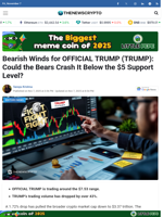 Bearish Winds for OFFICIAL TRUMP (TRUMP): Could the Bears Crash It Below the $5 Support Level?