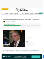 Starmer's Labour Party projected to lose seats in May 7 UK elections