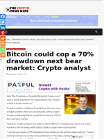 Bitcoin could cop a 70% drawdown next bear market: Crypto analyst - The Crypto News Wire