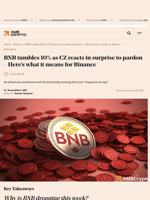 BNB tumbles 10% as CZ reacts in surprise to pardon – Here’s what it means for Binance - AMBCrypto