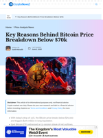 Key Reasons Why Bitcoin Price Breaks below $70k