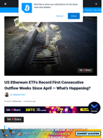 US Ethereum ETFs Record First Consecutive Outflow Weeks Since April — What’s Happening? | Bitcoinist.com