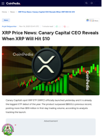XRP Price News: Canary Capital CEO Reveals When XRP Will Hit $10