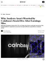 Why Analysts Aren't Worried by Coinbase's Stock Dive After Earnings Miss - Decrypt