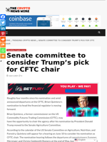 Senate committee to consider Trump’s pick for CFTC chair - The Crypto News Wire