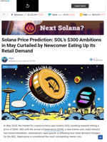 Solana Price Prediction: SOL's $300 Ambitions in May Curtailed by Newcomer Eating Up Its Retail Demand