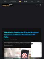 AVAX Price Prediction: $10.50 Breakout Imminent as Whales Position for 11% Rally - Blockchain.News