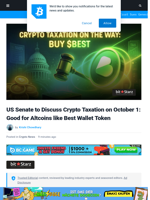 US Senate to Discuss Crypto Taxation on October 1: Good for Altcoins like Best Wallet Token