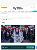 Iranian regime collapse odds drop to 13.5% after US aircraft losses