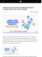 AsteraX Crypt Launches Institutional-Grade Trading Bots for All Users Globally - Visionary Financial