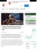 Tokenized Real-World Assets Surge in 2025 as TVL Climbs 40% Year-to-Date - NullTX