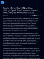 Crypto Market Buzz | New Coin Listings Spark Fresh Investor Interest Amid Heightened Market Activity | Visionary Financial