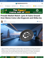 Presale Market Watch: Lyno AI Gains Ground Over Meme Coins Like Dogecoin and Shiba Inu