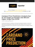 Cardano Price Prediction: Analysts Eye $1.20 Target as Presales Like Bitcoin Hyper Surge Past $23M