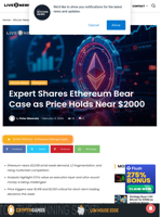 Expert Shares Ethereum Bear Case as Price Holds Near $2000 | Live Bitcoin News