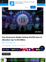 Frax Governance Weighs Raising sfrxUSD Aave v4 Allocation Cap