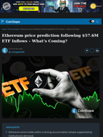 Ethereum price prediction following $57.6M ETF Inflows