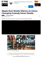 Ripple Exec Breaks Silence on Game-Changing Custody Move: Details