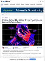 US Man Behind $9.4 Million Crypto Scam Learns His Fate in Court